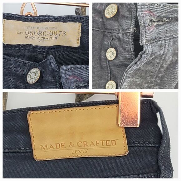 Levis made and crafted ruler straight black distressed denim - Picture 13 of 16
